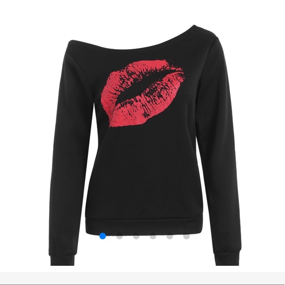 jayroo’s gems Tops - Lip Print Sweatshirt XL